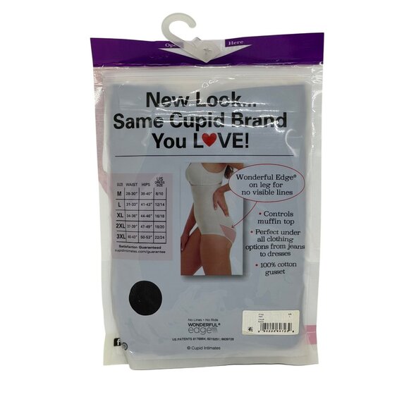 NWT Cupid Hi-Waist Brief Large Black Extra Firm Control Shaper Stay Cool Fabric - Picture 2 of 3